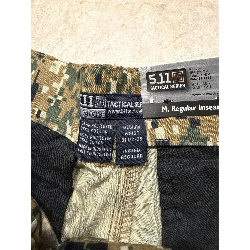 5.11 Tactical TDU Pants Mens Medium Woodland Digital Camo Ripstop Military NEW